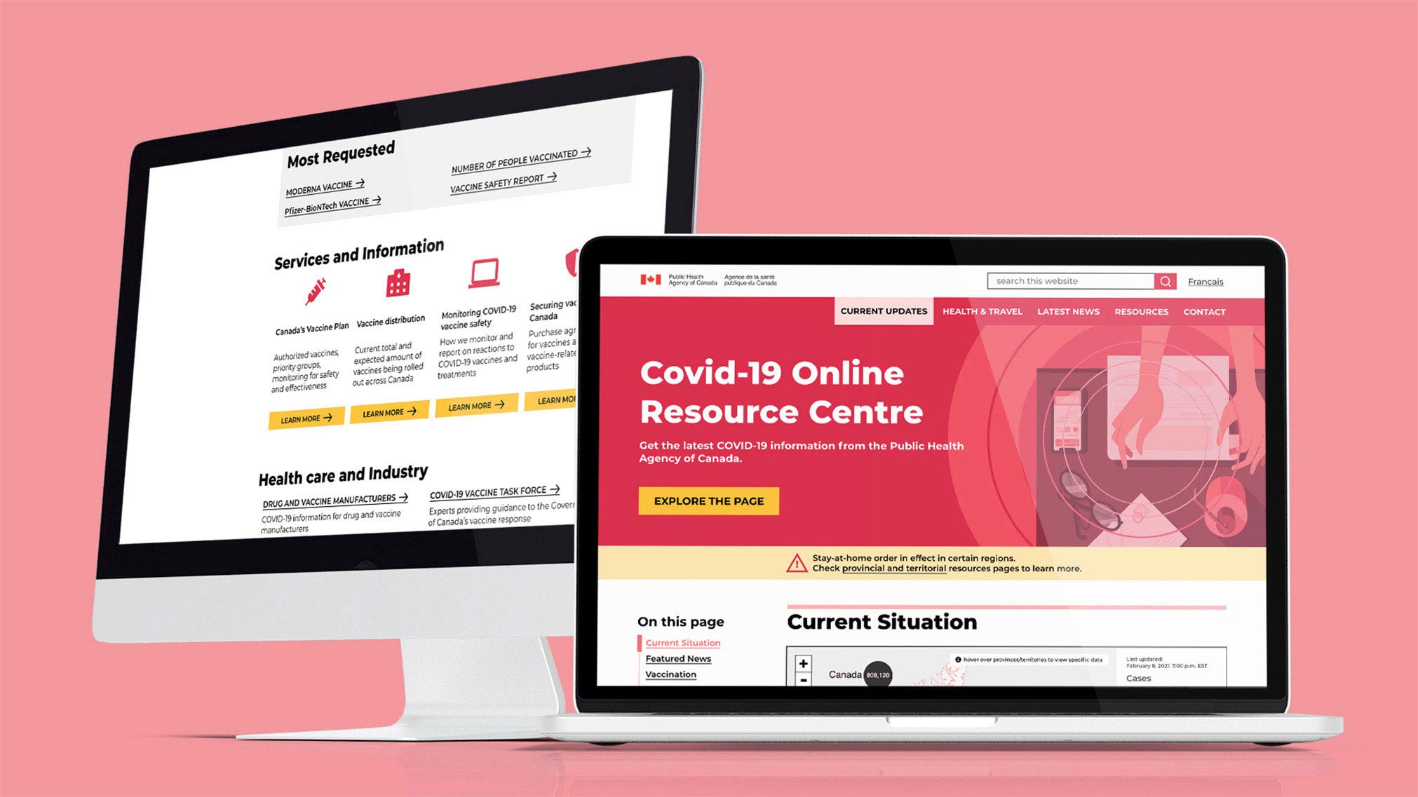 COVID-19 Resources website and email template redesign for The Public Health Agency of Canada.
