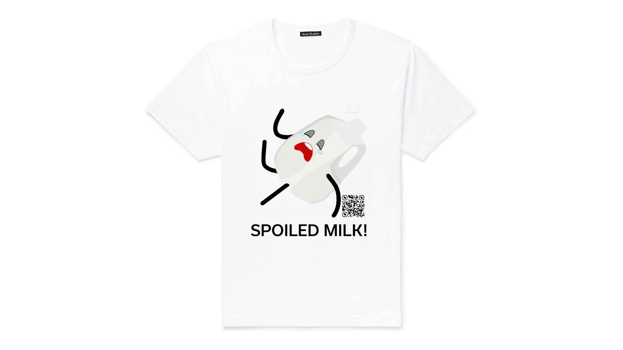 One of the Augmented Reality T-Shirts in the passion project. This pun consists of some milk past its due date having a tantrum.
