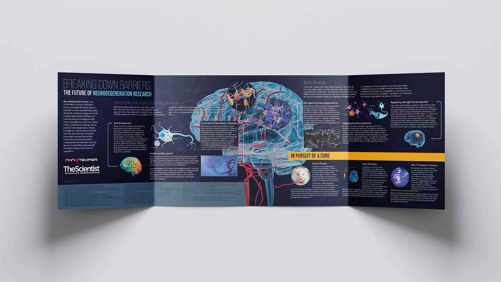 A double-sided gatefold infographic produced for the October issue of The Scientist magazine.
